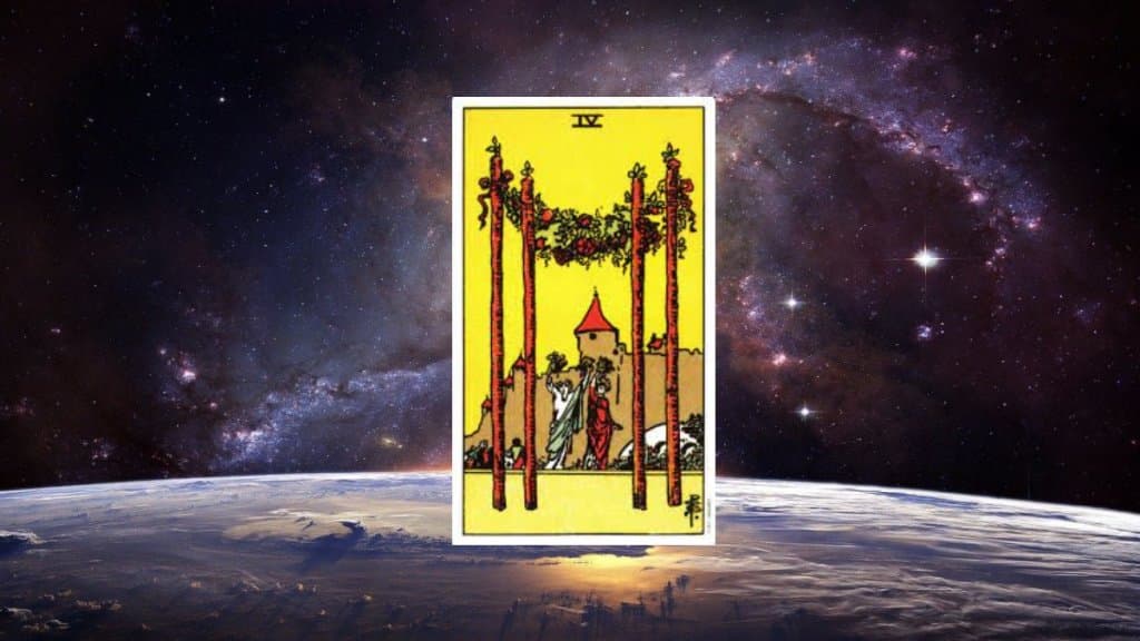 权杖四｜Four of Wands 正逆位工作、爱情、财富、健康牌义解析