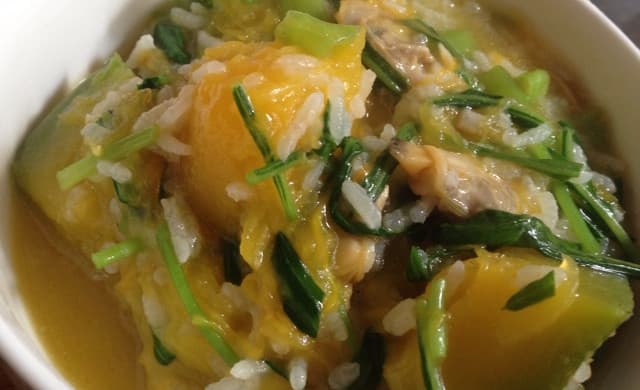 南瓜花蛤菜稀饭/南瓜粥