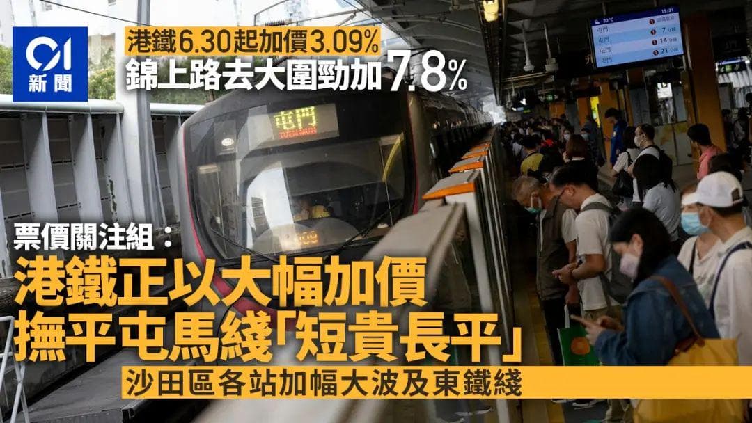 港铁票价即将再度飙升，市民出行成本持续攀升！