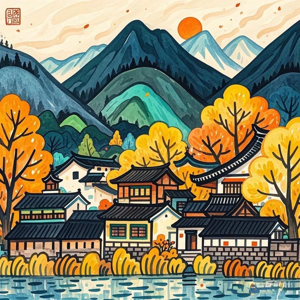 从红叶到秋水：40幅国风画作里的秋天