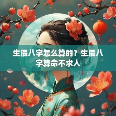 生辰八字怎么算的？生辰八字算命不求人