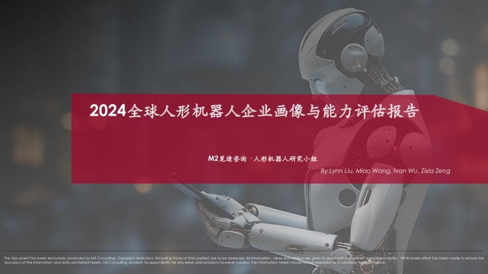 2024全球人形机器人企业画像与能力评估