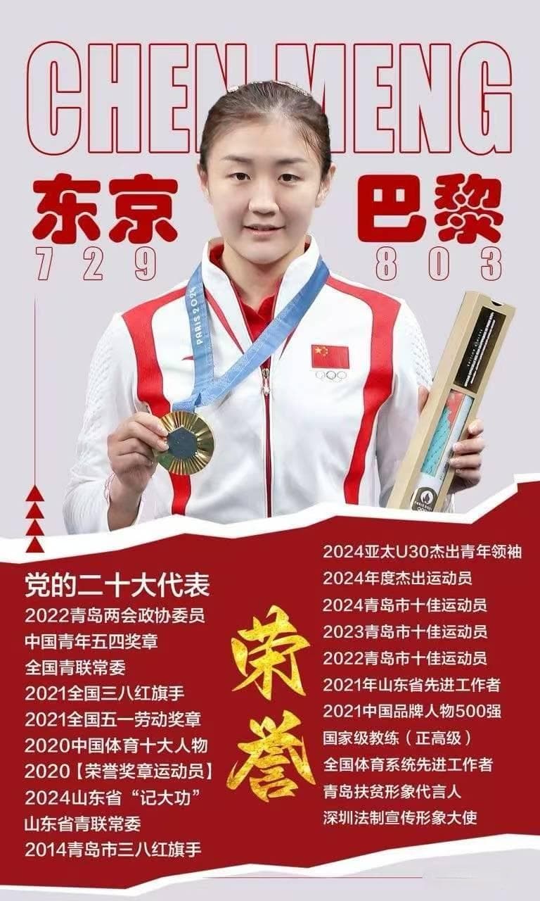 巴黎奥运后陈梦退出世界排名，新规压力成导火索