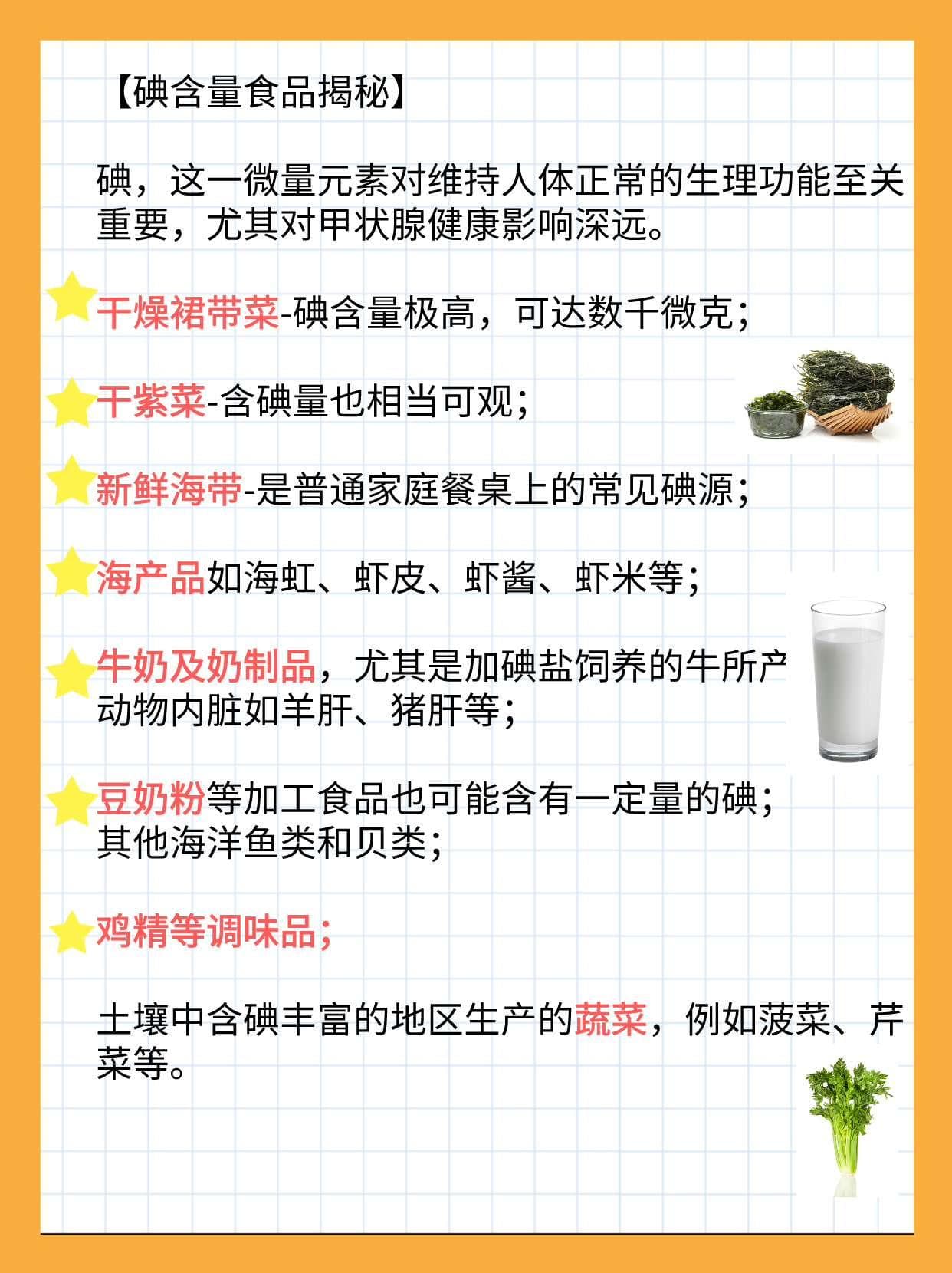 碘平衡膳食，食物碘含量大盘点及营养指导