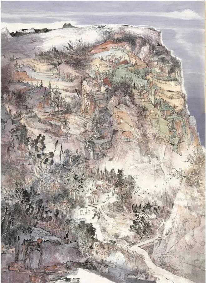 蔡芝竖山水作品赏析：自然之韵与心灵之约