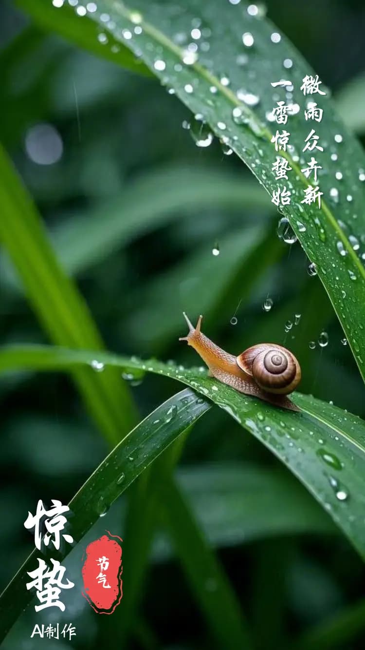 AI绘节气丨春雷响 万物长