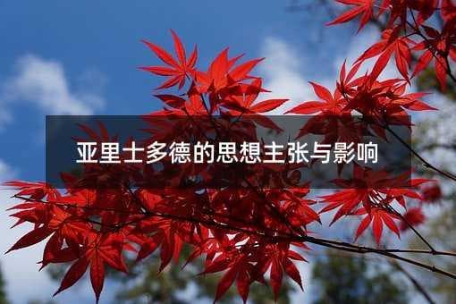 亚里士多德的思想主张与影响