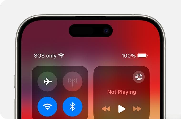 如果你在 iPhone 或 iPad 上看到“SOS”、“无服务”或“正在搜索”