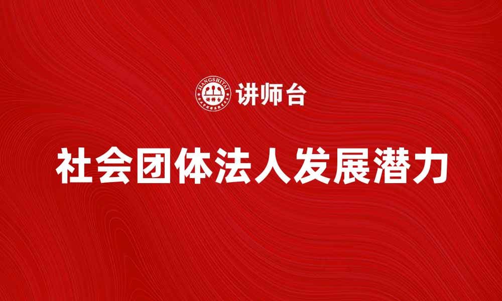 深入了解社会团体法人：法律地位与发展潜力