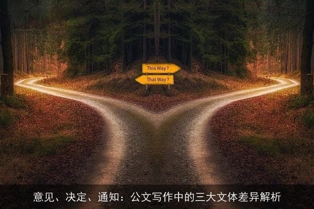 意见、决定、通知：公文写作中的三大文体差异解析