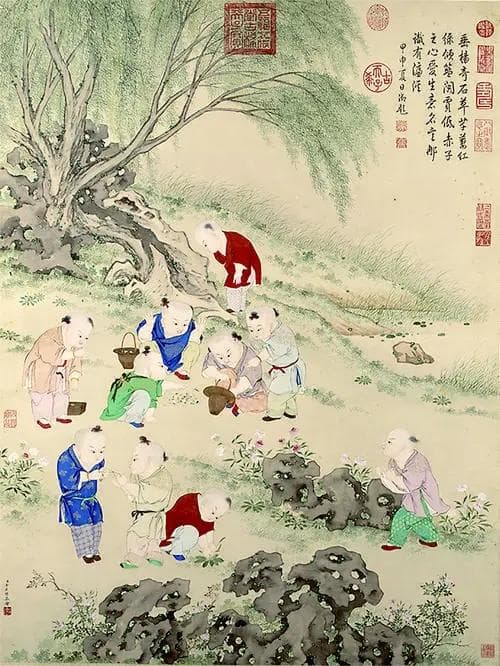 回不去的旧时光，4首诗词，缅怀民间“斗草”游戏，只准看不准哭