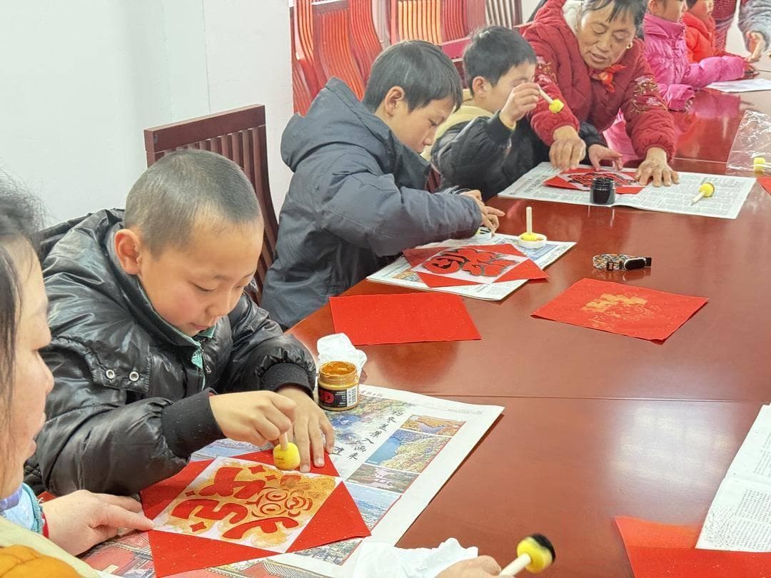 拓福字、寻年味、享童趣！常熟市常福街道小山村开展青少年儿童迎新春主题活动