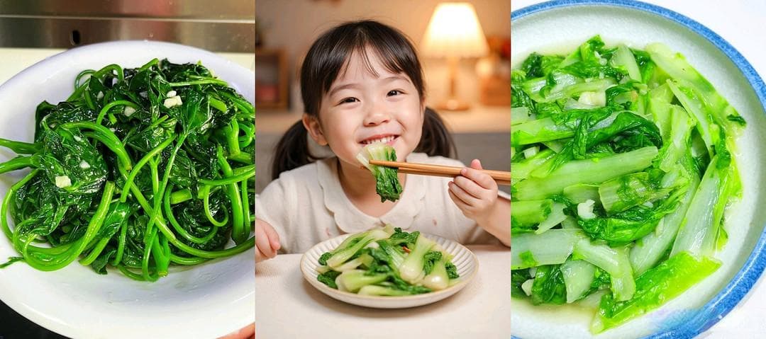 春节油腻过后，清新养胃的美味调剂：蒜蓉红薯叶与清炒小白菜