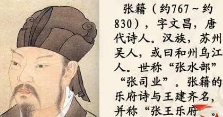 张籍：与王建齐名的“张王乐府”代表人物