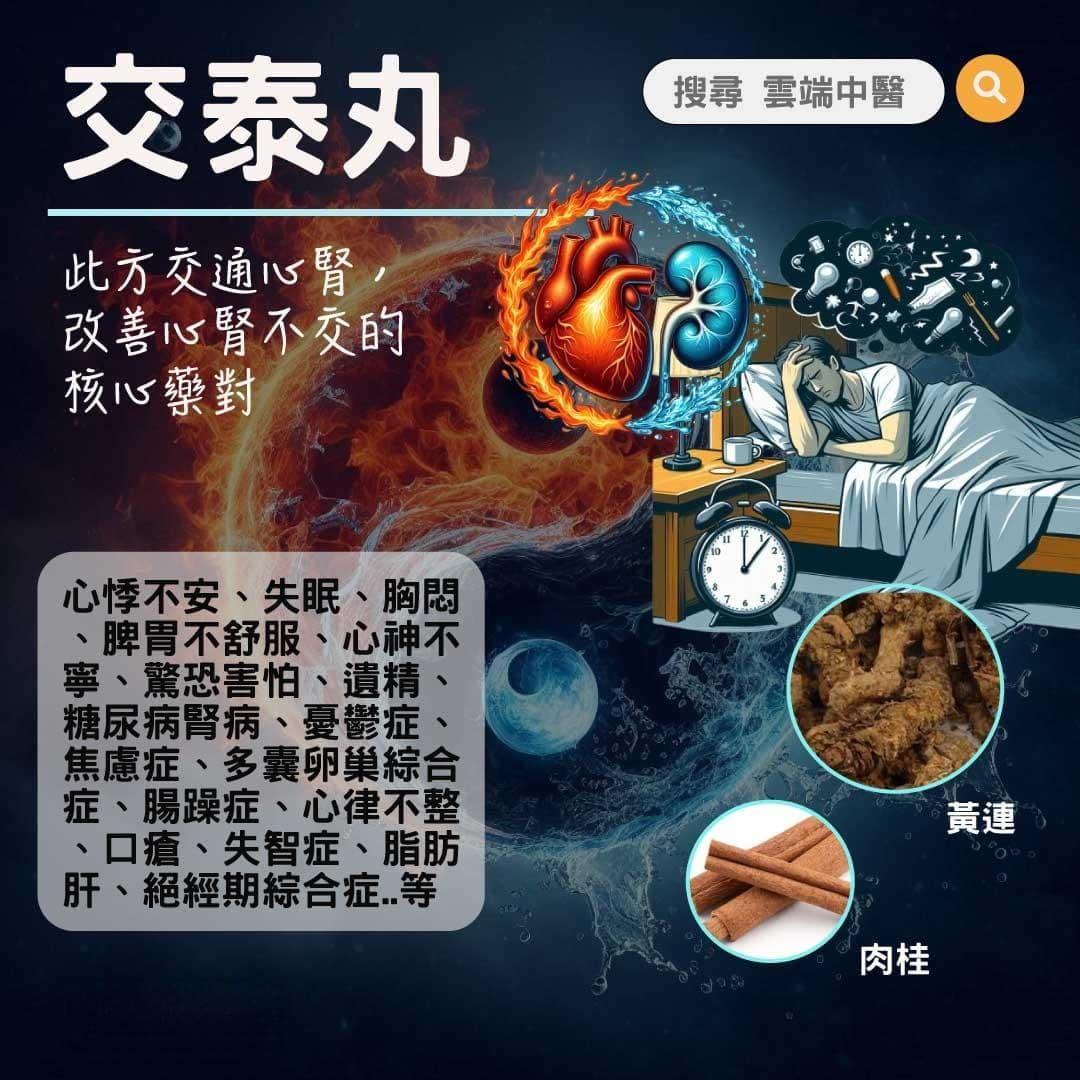 黄连配肉桂：交泰丸调治心肾不交的配伍智慧