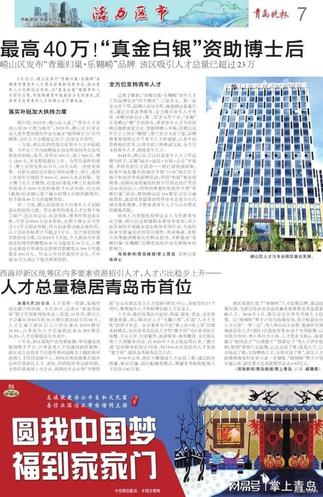 最高40万！崂山区"真金白银"资助博士后
