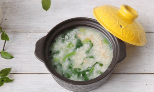 菠菜瘦肉粥的做法