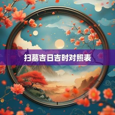 扫墓吉日吉时对照表