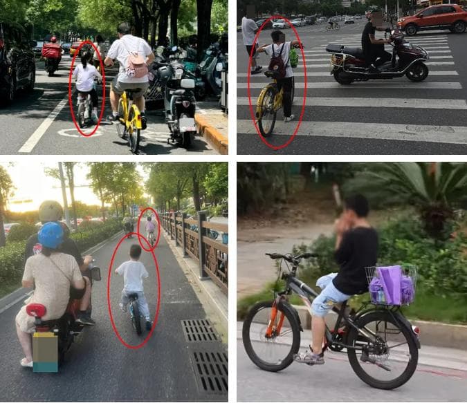 暑假交通安全|@家长们，可不能让孩子这样骑车！