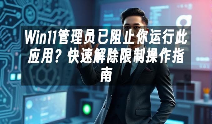 Win11管理员已阻止你运行此应用？快速解除限制操作指南