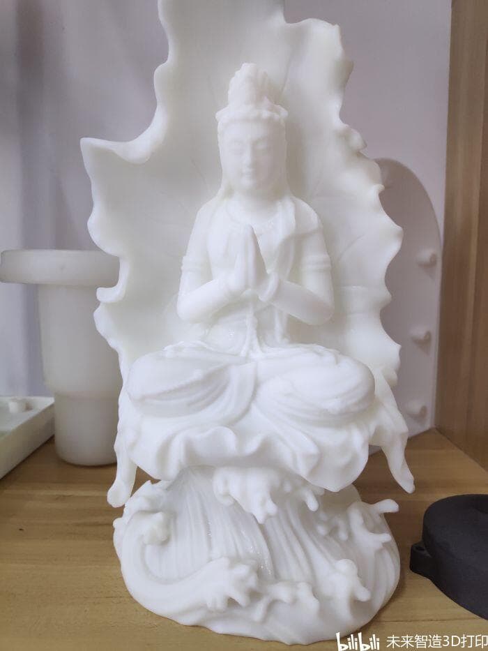 白色光敏树脂3D打印技术完成佛像制作的独特魅力