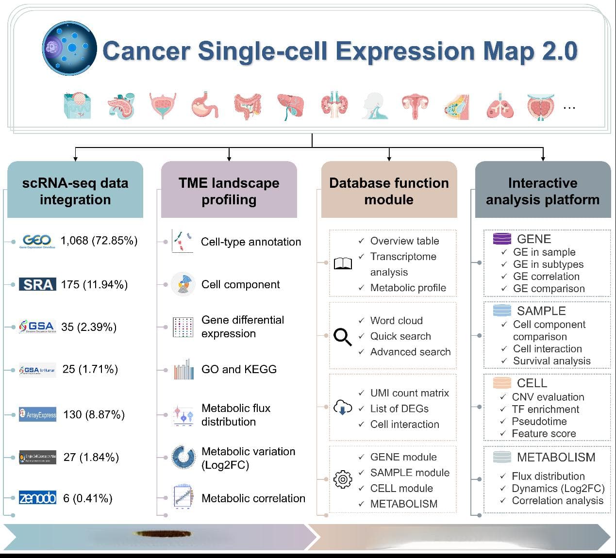 国家生物信息中心发布更新版癌症单细胞表达图谱数据库CancerSCEM 2.0