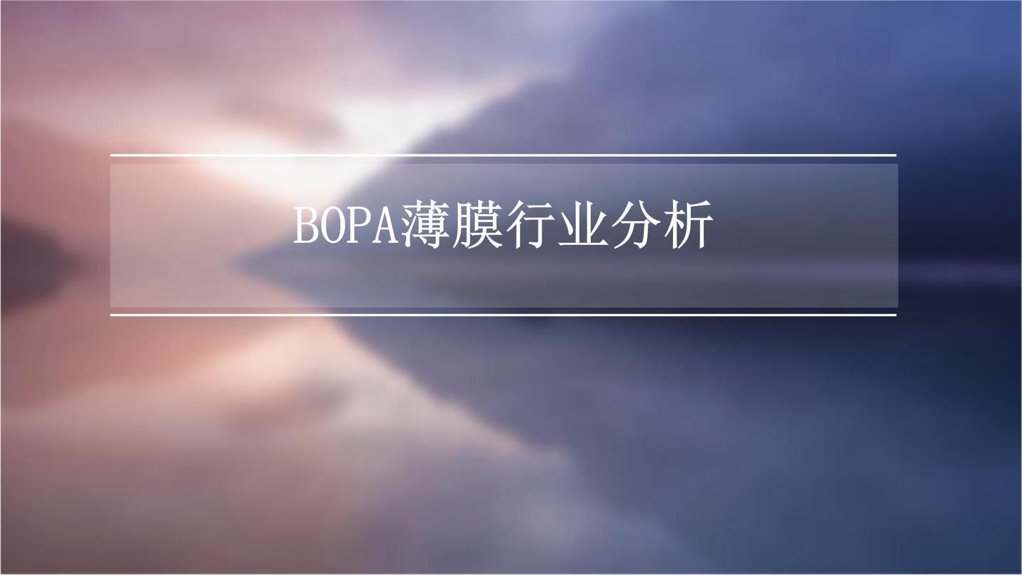 BOPA薄膜行业深度分析报告