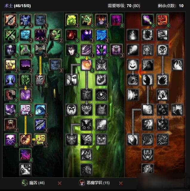 《魔兽世界》WLK术士练级天赋加点攻略