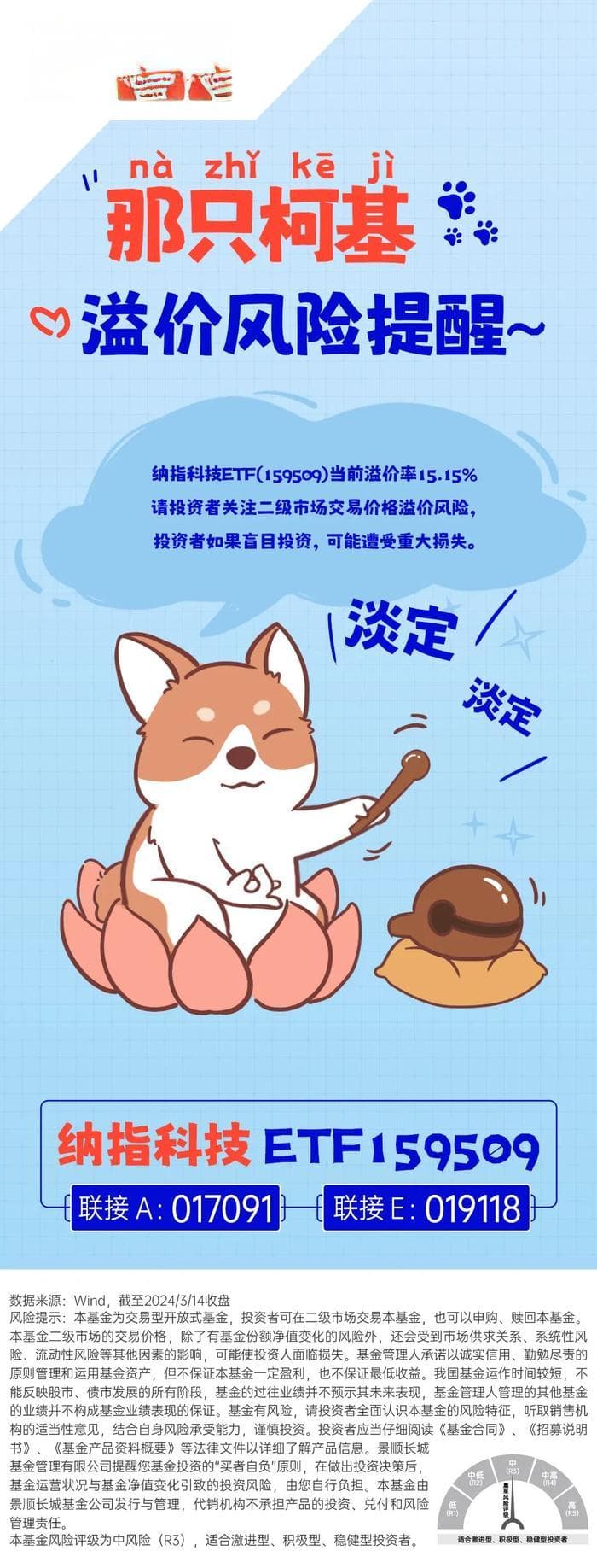 纳指科技ETF为什么会有高溢价？