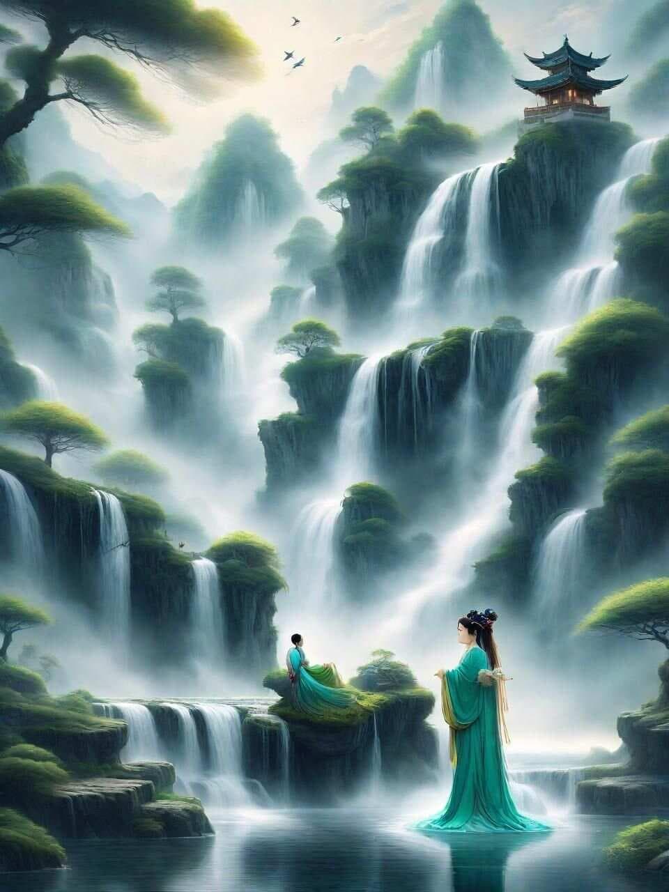 望庐山瀑布：诗仙笔下的自然奇观与人生哲理