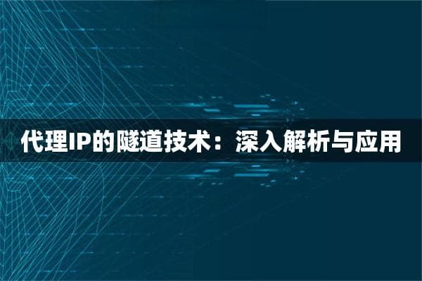 代理IP的隧道技术：深入解析与应用