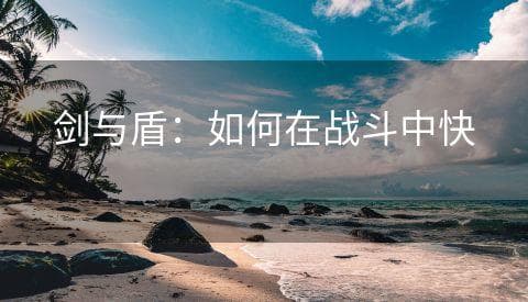 剑与盾：如何在战斗中快速调整策略？