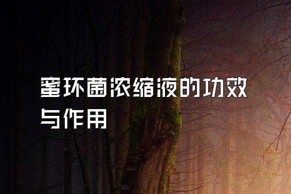 蜜环菌浓缩液的功效与作用