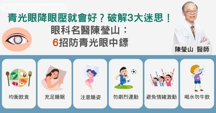 青光眼降眼壓就會好？破解3大迷思！眼科名醫陳瑩山：6招防青光眼中鏢