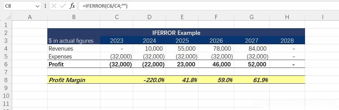 Excel for Finance 04 `IFERROR` 函数