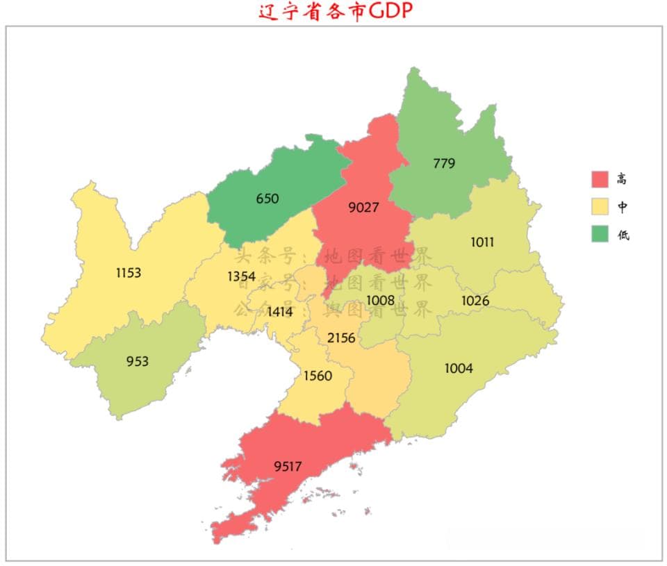 2024年辽宁各市GDP排名：大连和沈阳双雄争霸，总量占比超过五成