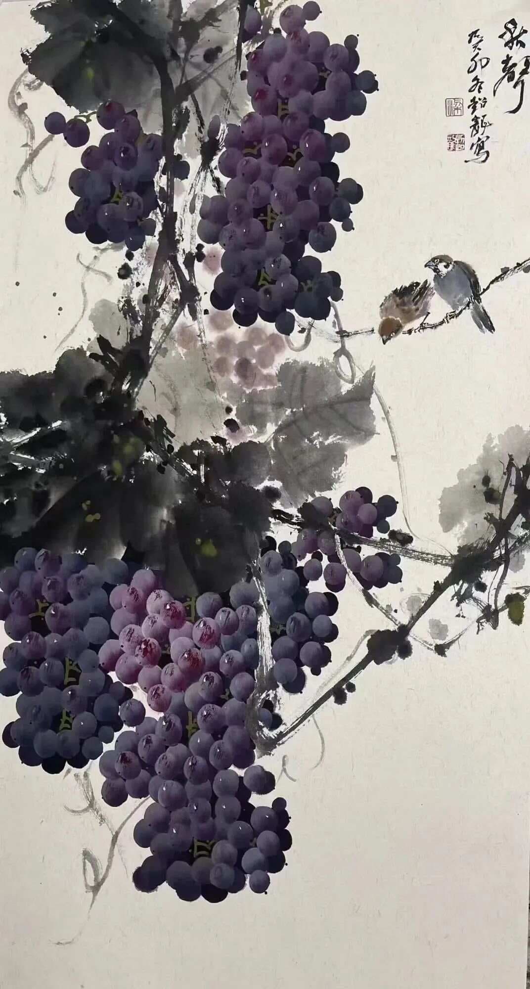 谁画的葡萄？太逼真啦~
