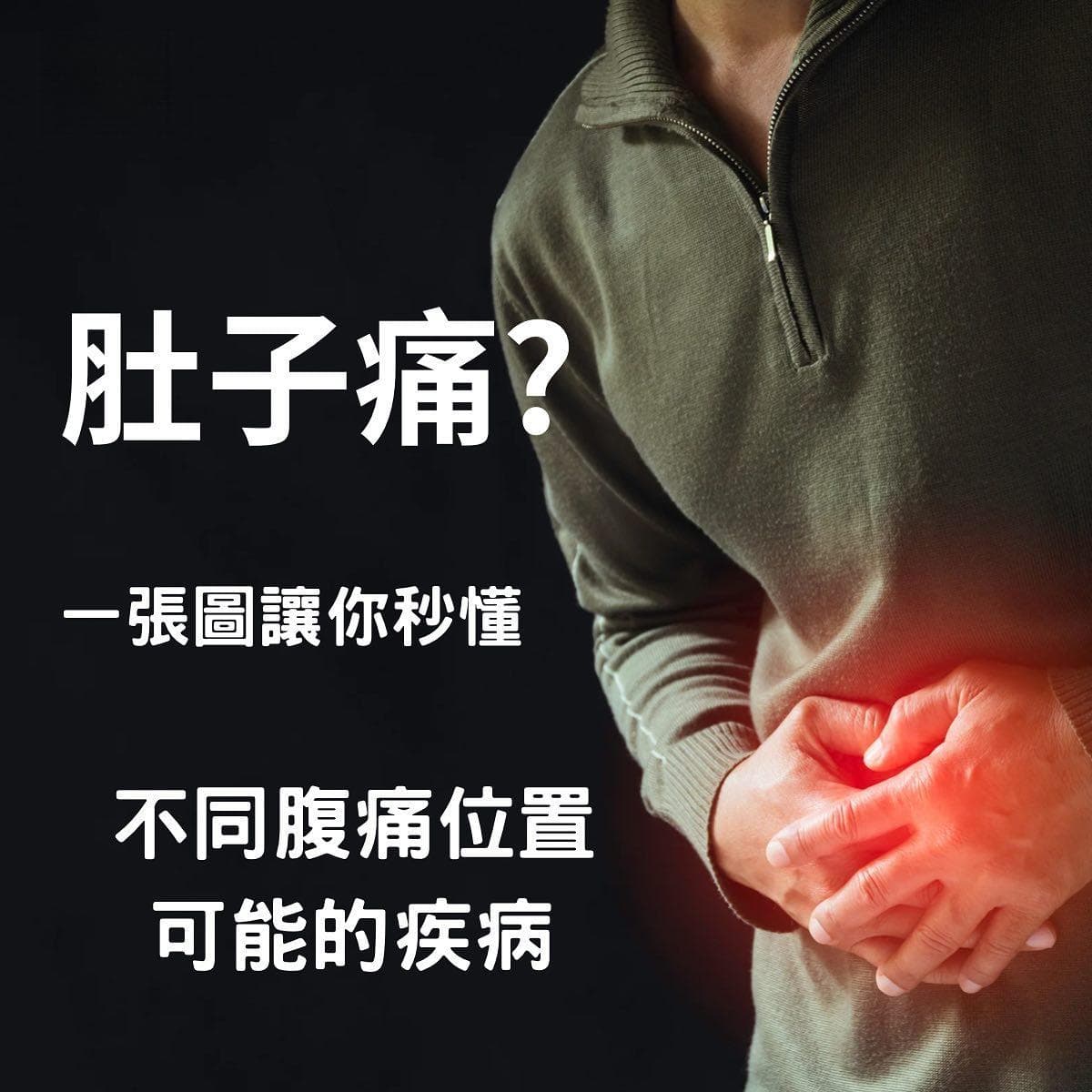 腹痛找不到原因？注意腹痛的六個不同位置分別代表不同警訊！