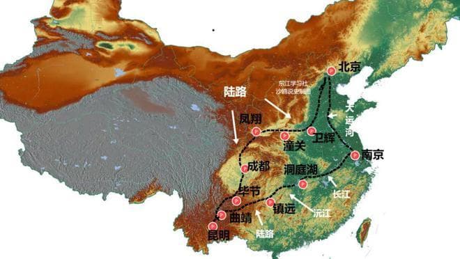 古代，从北京到云南要走多久，走什么路线？
