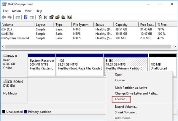 如何在Windows 10中格式化硬盘驱动器