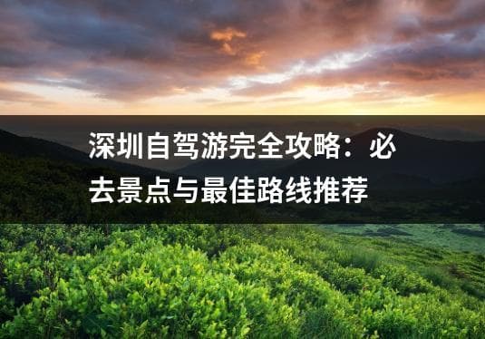 深圳自驾游完全攻略：必去景点与最佳路线推荐
