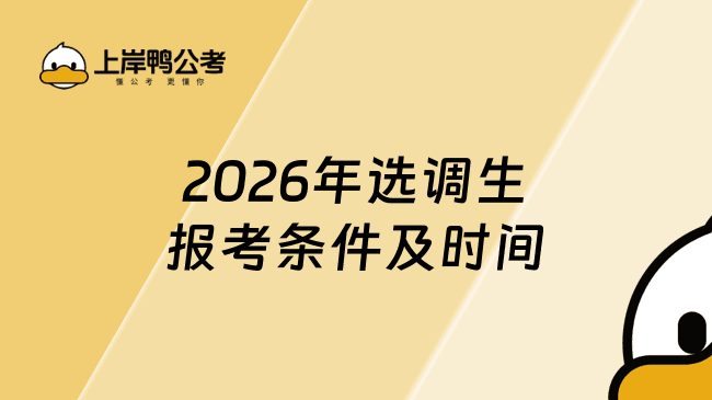 2026年选调生报考条件及时间，这几项条件缺一不可