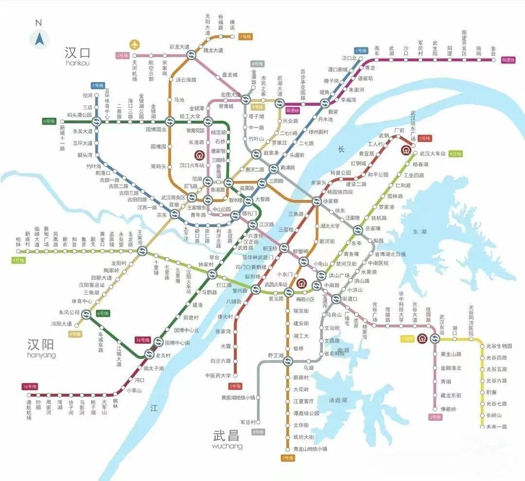 武汉地铁线路图（2024高清版）.首末班时间表，换乘线路图合集