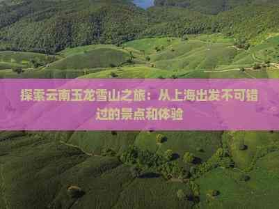 上海出发云南玉龙雪山五日游：雪山冰川与纳西文化的完美邂逅