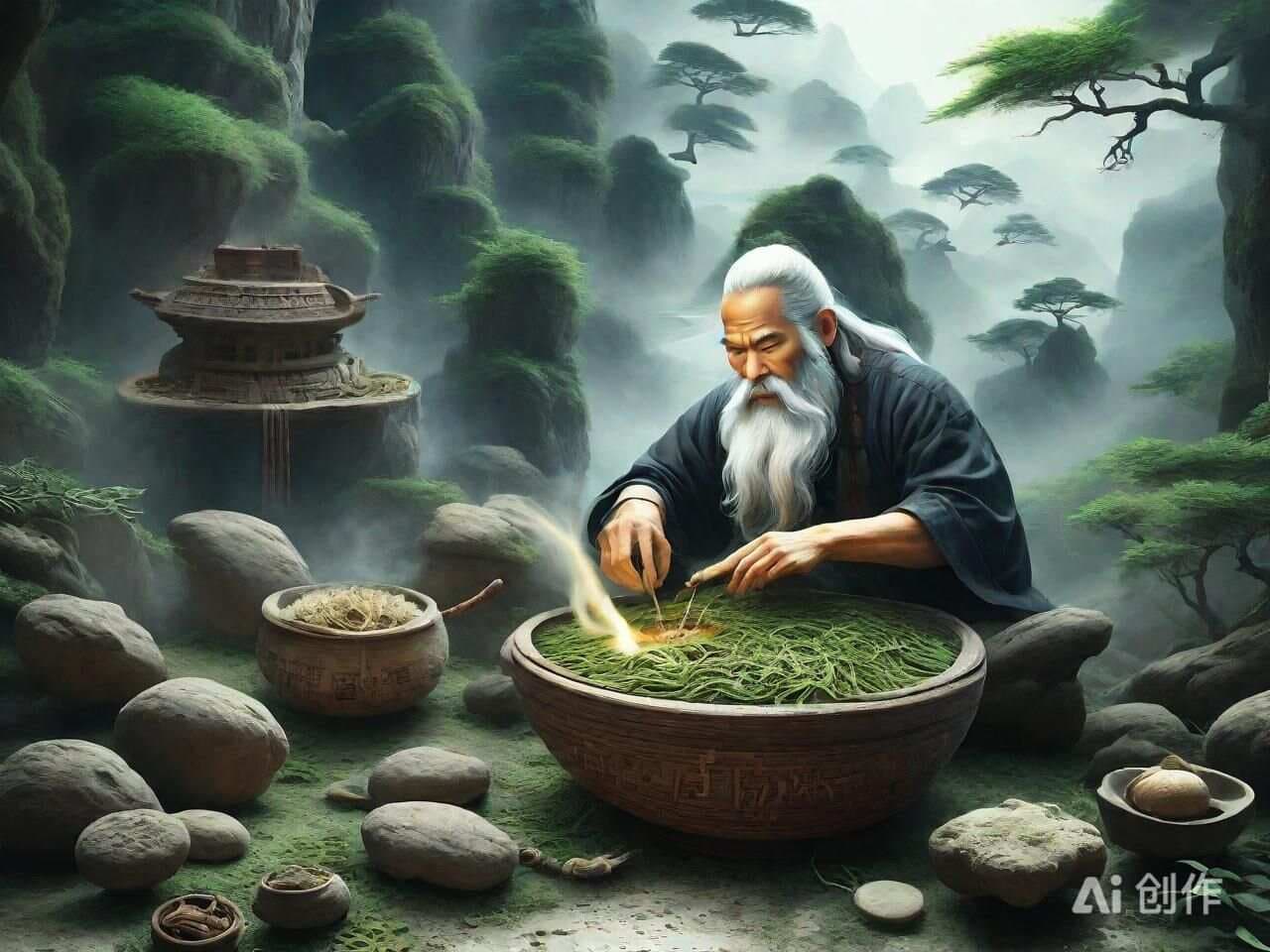 探寻古韵：神农尝百草的传奇之旅——穿越千年的智慧与勇气赞歌