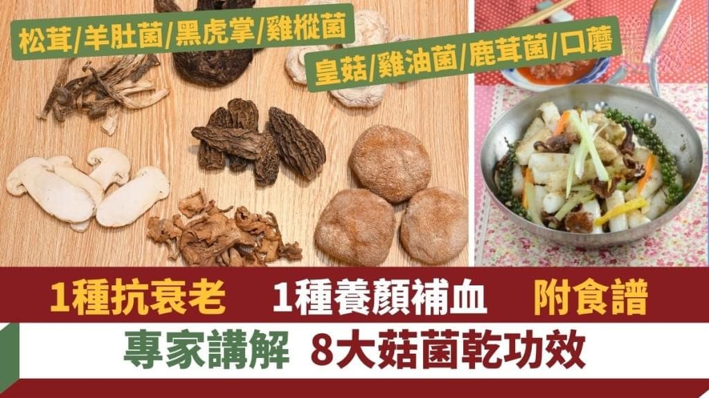 教選菇菌｜專家講解8大菇菌乾 比拼特性/功效/食法 食材知識