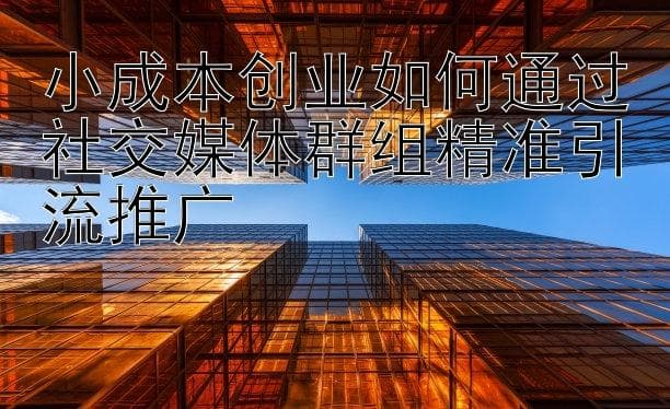 小成本创业如何通过社交媒体群组精准引流推广