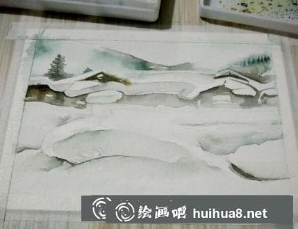 水彩画冬景教程分享