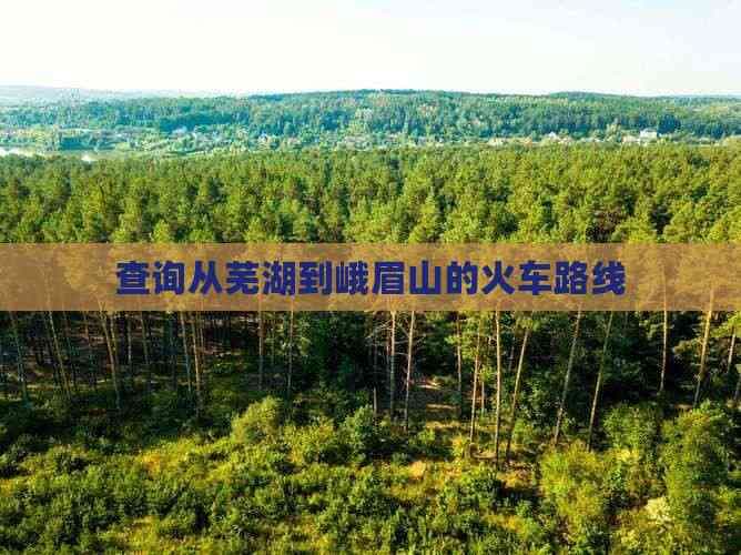 从芜湖到峨眉山：详细交通指南与旅游攻略