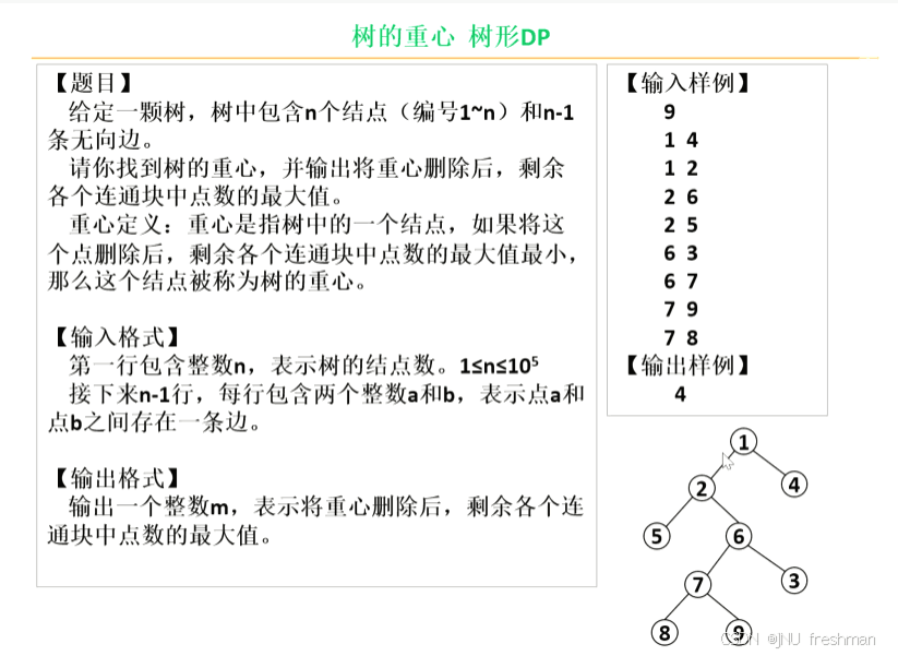 算法详解：树形DP中的树的重心求解